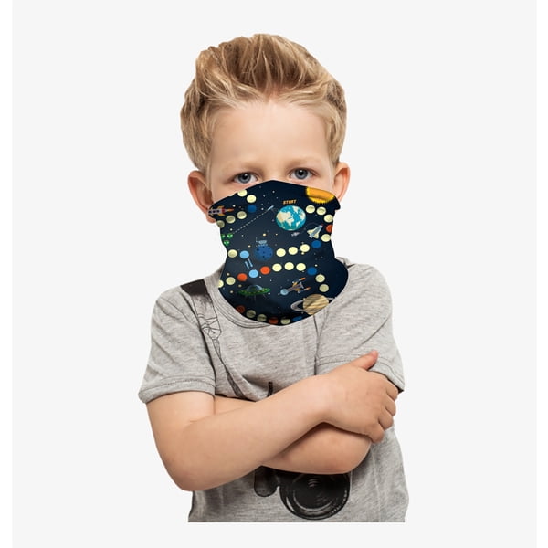 Face Scarf Bandana for Boys Girls Outdoor Glitter Kids Neck Gaiters Summer Face Cover for Kids 