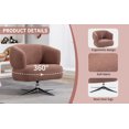 thumbnail image 4 of 360° Swivel Accent Chair, Linen Barrel Club Chair with Metal Legs, Upholstered Round Armchair Single Sofa for Living Room, Red, 4 of 8