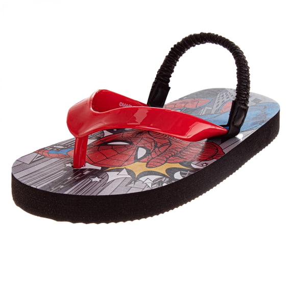 Spider-Man City Skyline Kid's Flip Flops-Size 5-6