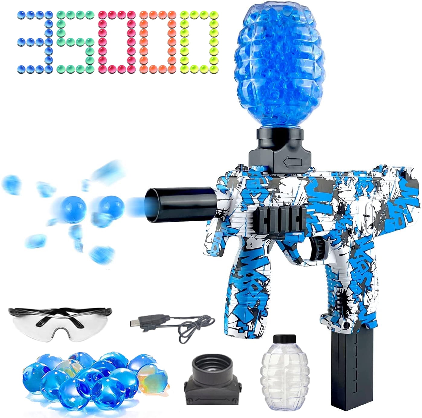 MP9 Automatic Gel Ball Gun - Electric Kolable Splash Ball Gun with ...