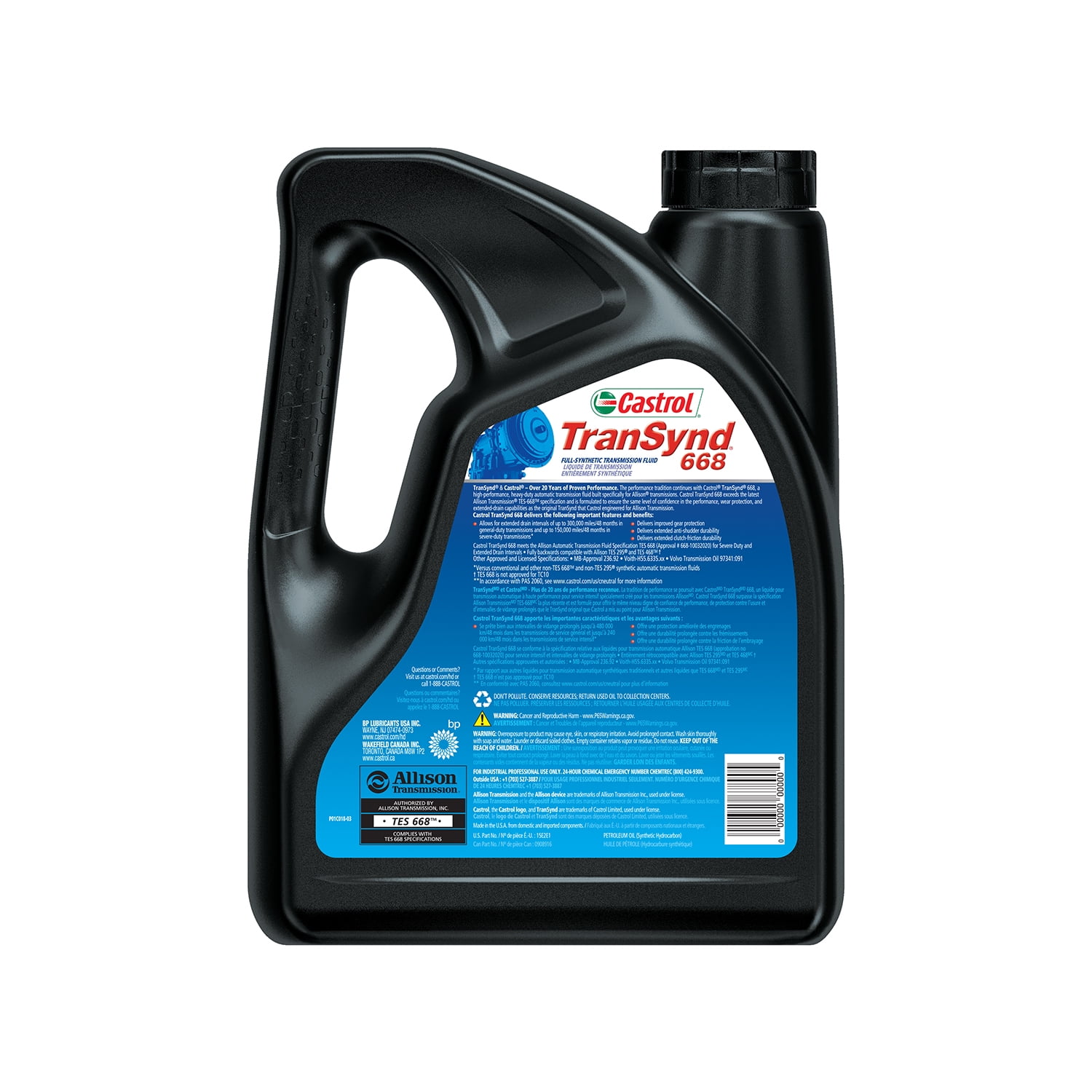 Castrol TranSynd 668 Full Synthetic Automatic Transmission Fluid, 1 Gallon, Case of 3