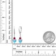thumbnail image 2 of Gem Stone King 925 Sterling Silver Swiss Blue Topaz Red Created Ruby and White Lab Grown Diamond Drop Dangle Earrings for Women (3.53 Cttw, Heart Shape 7MM, Round 4MM), 2 of 4