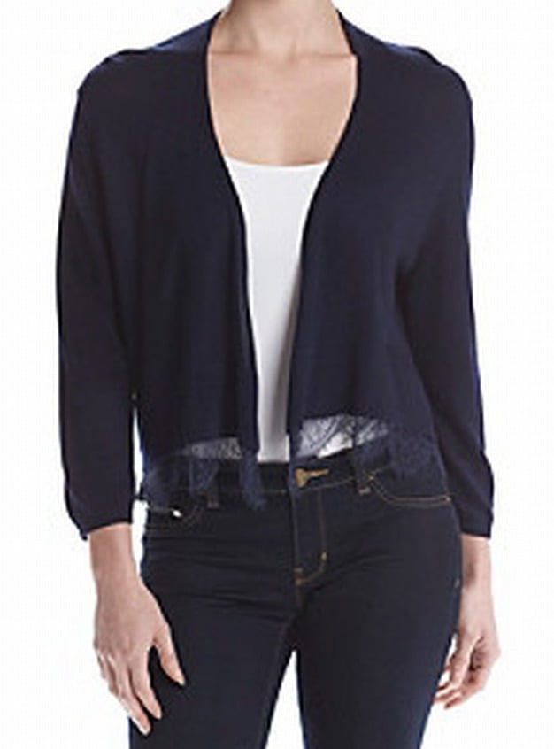 Tommy Hilfiger NEW Blue Womens Size Large L Lace-Trim Shrug Sweater -  Walmart.com