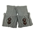 thumbnail image 4 of lionlar 1Pairs Womens Boot Cuffs Knitted Slouch Button Design Slim Winter Warm Boot light gray, 4 of 9