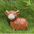thumbnail image 5 of Mainstays 8in Ceramic Highland Cow Garden Decor Brown Statue Adorable Cow Cute Sticking Tongue Out, 5 of 5