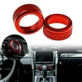 thumbnail image 3 of 2x Red Alloy Volume Radio Switch Knob Covers For Porsche 911 for Cayenne Macan, 3 of 6