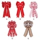 thumbnail image 5 of Lazos de Navidad Lazos de corona Lazos de árbol de Navidad para decoración de fiesta de Navidad de Año Nuevo Adornos colgantes de pared con nudo de lazo, 5 of 5