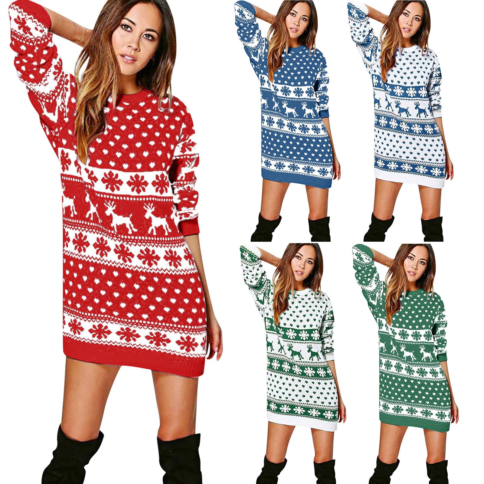 Carolilly Women S Dress Christmas Print Round Neck Long Sleeve Dress One Piece Suit For Party Vacation Dating Shopping Walmart Com Carolilly Women S Dress Christmas Print Round Neck Long Sleeve Dress One Piece Suit For Party Vacation Dating Shopping Walmart Com