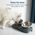 thumbnail image 2 of 2x400ml Dog Bowls Non Slip Pet Cat Puppy Water Food Dish Bowl 15 Degree Adjustable Feeding Bowl Set, 2 of 7