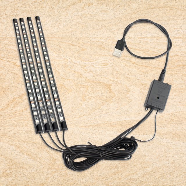 Luz De Neón Luz ambiental LED Lámpara decorativa para coche RGB Control remoto de música (usb-48) Sywqhk Accesorios para autos y motos