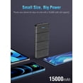 thumbnail image 2 of LAICAIW Portable-Charger-Power-Bank-15000mAh Dual USB Power Bank Output 5V3.1A Fast Charging Portable Charger Compatible with Smartphones and All USB Devices(Deep Black), 2 of 7