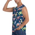 thumbnail image 3 of Lsque Dinosaur Print Men's Cotton Blend Sleeveless Muscle Shirts (S-3XL)- Moisture Wicking, Odor Protection, UPF 30+,, 3 of 8