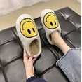 thumbnail image 5 of Smiley Face Slippers,Retro Soft Plush Lightweight House Slippers Slip-on Cozy Indoor Outdoor Slippers,Slip on Anti-Skid Sole, 5 of 16