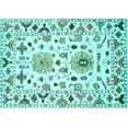 thumbnail image 1 of Ahgly Company Machine Washable Indoor Rectangle Abstract Turquoise Blue Contemporary Area Rugs, 7' x 9', 1 of 4
