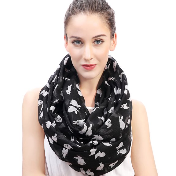 Bunny Rabbit Print Infinity Scarf