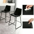 thumbnail image 4 of Bar Stools Set of 4,  Modern PU Leather Counter Height Bar Stools, Backrest & Metal Legs, Black, 4 of 7