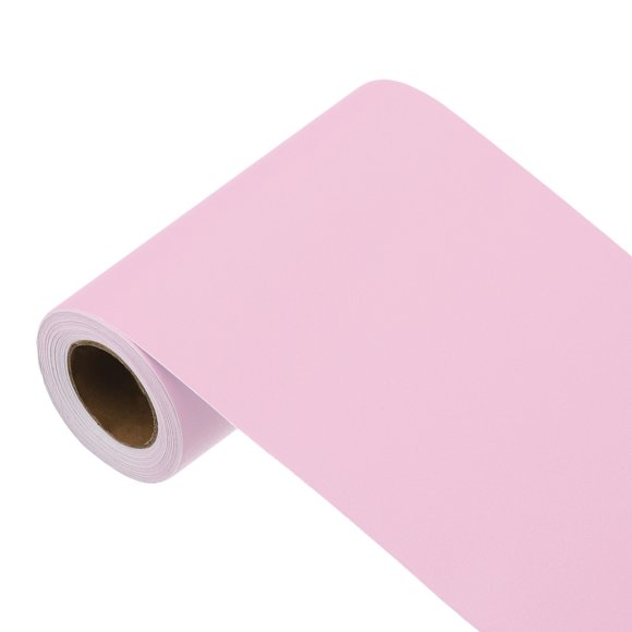 Uxcell 197"x3.9" Soft Pink Wallpaper, Peel and Stick Wallpaper, Pink Contact Paper Solid Color Vinyl Self-Adhesive Wall Paper Decorative for Wall Covering