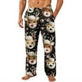thumbnail image 2 of WTOBBY Mens Christmas Flannel Sleep Pants with Festive Print Pockets, Soft Fleece-Lined Lounge Pants for Holiday, Cozy Winter PJ Bottoms for Men,Black L, 2 of 6