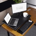 thumbnail image 4 of Standing Desk Converter Height Adjustable Sit to Stand for Computer Desktop Laptop Pre-Assembled Keyboard Tray Black, 4 of 7