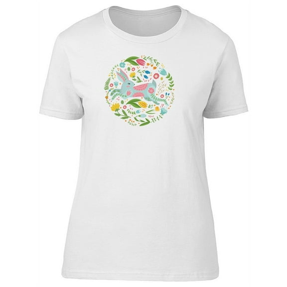 Beautiful Easter Floral Rabbit T-Shirt Women -Image by Shutterstock, Female x-Large