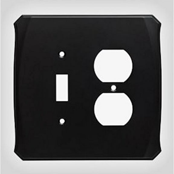 Brainerd W34474-FB Serene Single GFCI Outlet Cover Plate Flat Black