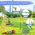 thumbnail image 2 of SENCHO GINSYTALIOR Swing Set With Climbing Ladder, Climbing Net, Glider, Hammock Swing, Belt Swing, Basketball hoop for Backyard, 2 of 7