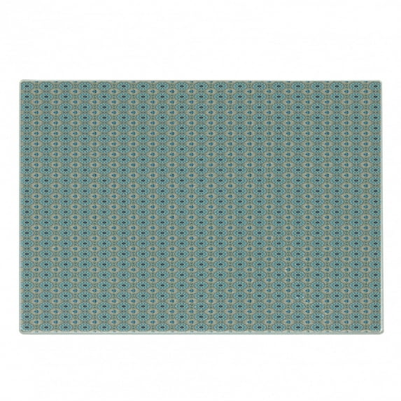 Oriental Cutting Board, Continuous Eastern Moroccan Pattern with Flowers, Decorative Tempered Glass Cutting and Serving Board, in 3 Sizes, by Ambesonne