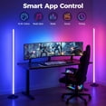 thumbnail image 6 of Maylit ICRGB Corner Floor Lamp, 2 Pack Smart LED Floor Lamps with App & Remote Control, Music Sync, 16 Million Colors, Auto Timer, Modern Ambient Standing Light for Gaming Room, Living Room, Bedroom, 6 of 7