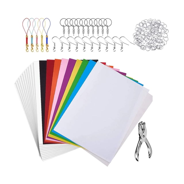 Maytalsory Feuilles Thermorétractables Bricolage Feuille Imprimable Adultes Rétrécir Blanc Fait Main Enfants Chaleur avec Accessoires 20x29cm