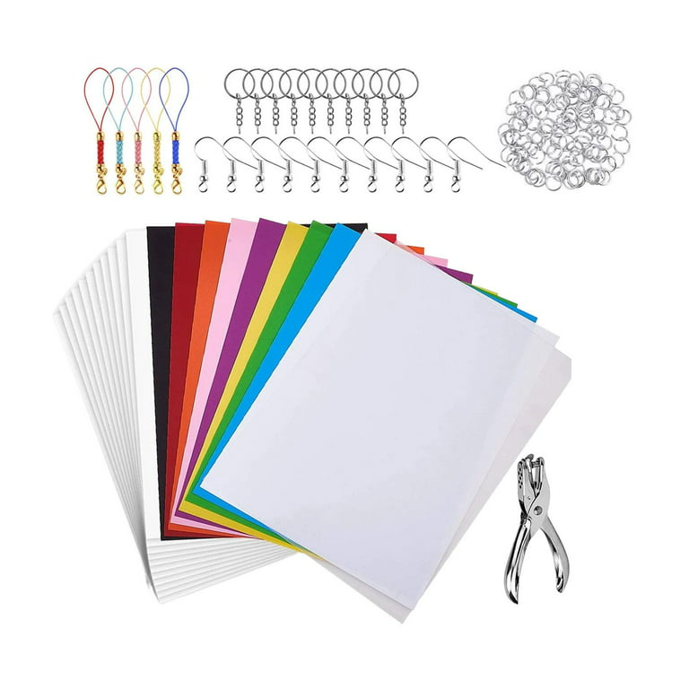 HILABEE Heat Shrink Sheets DIY Art Printable Crafts Paper Paper Heat Shrink Papers for Keychain with Accessories, Girl's, Size: 20cmx29cm, White