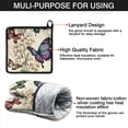 thumbnail image 7 of Vintage Butterfly and Flower Kitchen Oven Mitt and Pot Holder Sets 2 Pcs for Baking, Cooking and Grilling, Heat Resistant Up To 392 °F, 7 of 7
