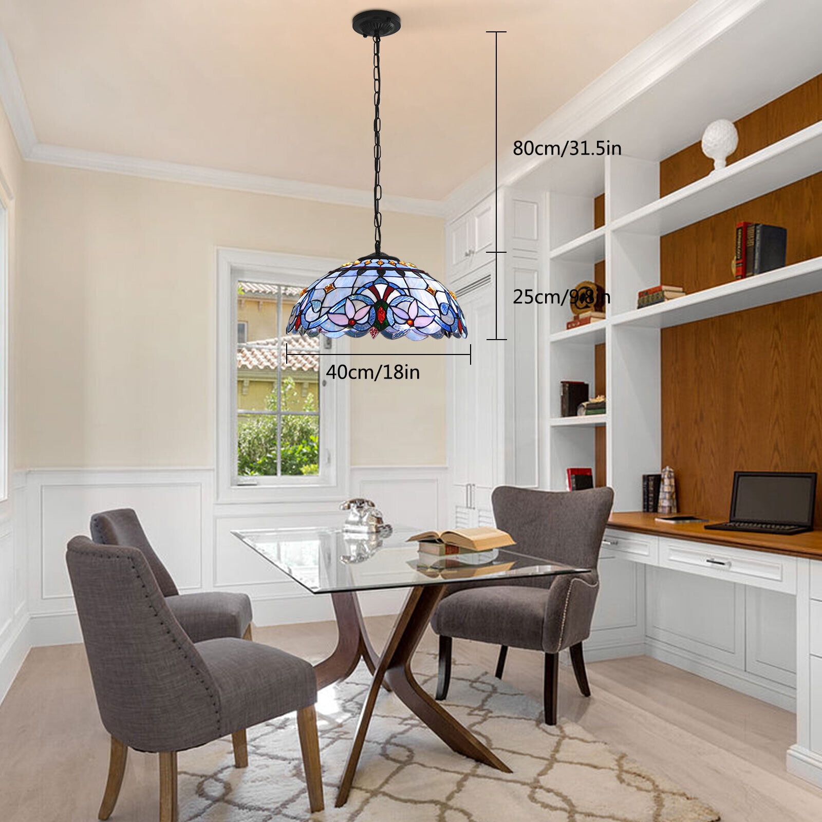 Classic Stained Glass Shade Pendant Light Ceiling Lamp Fixture