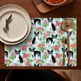 thumbnail image 5 of Boston Terriers and Pioneer Flower Summer Placemats Table Placemats Set Of 4-Linen Kitchen Washable Placemats Table Mats 11.8"x17.7"Non-Slip Heat Resistant, 5 of 6