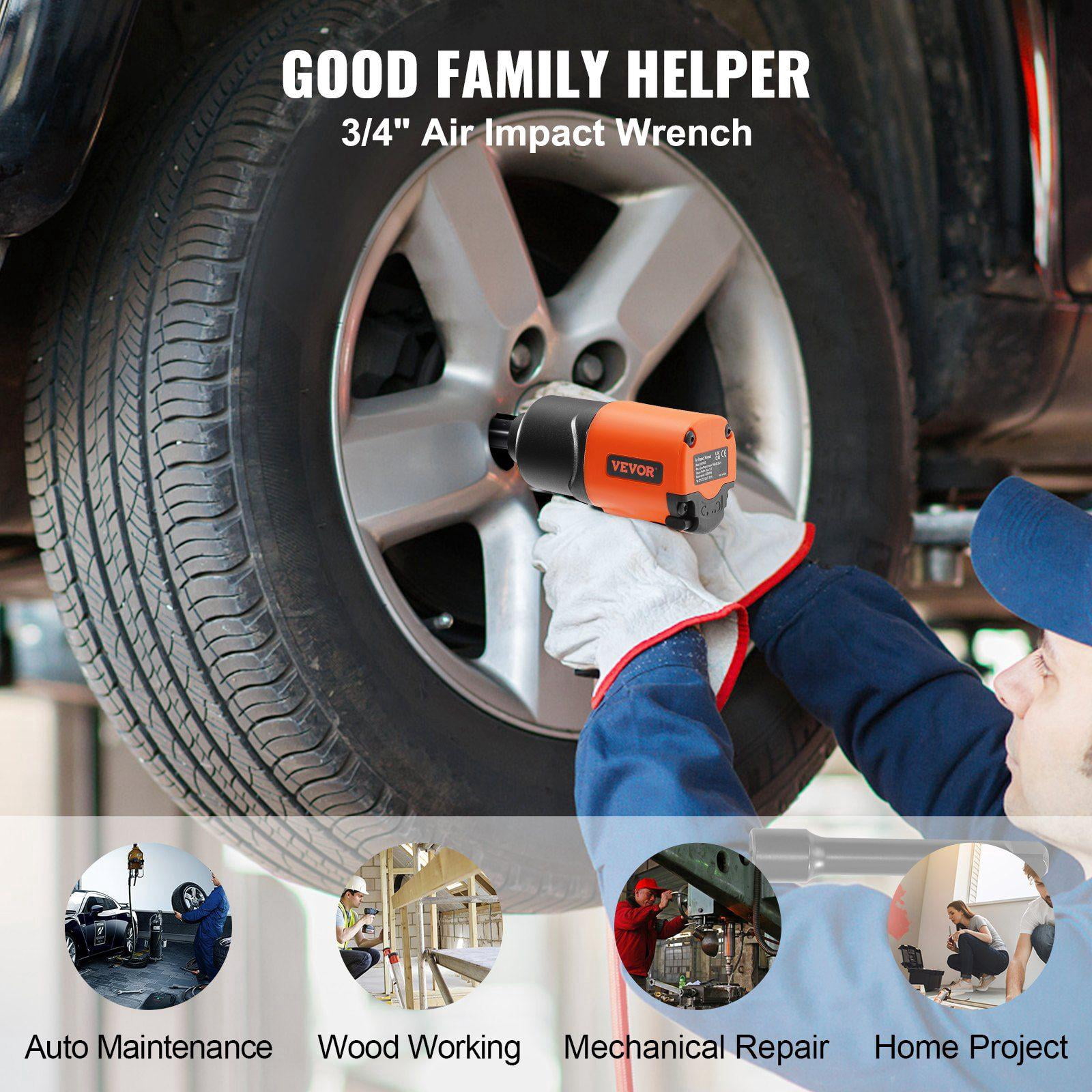 3/4 Inch Drive Air Impact Wrench 1870ft-lbs Nut Busting Torque Heavy Duty Composite Pneumatic Impact Gun for Auto Repair Maintenance