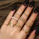 thumbnail image 2 of Conjunto de anillos bohemios para mujer, juego de anillos de perlas, flores onduladas, mariposa geométrica Vintage, cadena de Metal, anillos de nudillos, regalo de joyería 2023, 2 of 4