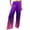 Dark Purple, variant on Women's Summer Print Elastic High Waist Wide Pants Casual Wide Leg Long Casual Belt Pocket