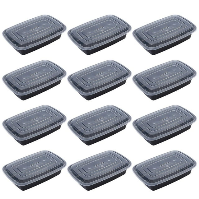 30pcs Disposable Plastic Lunch Boxes Takeaway Boxes Food Storage Boxes (Lid Style Random)