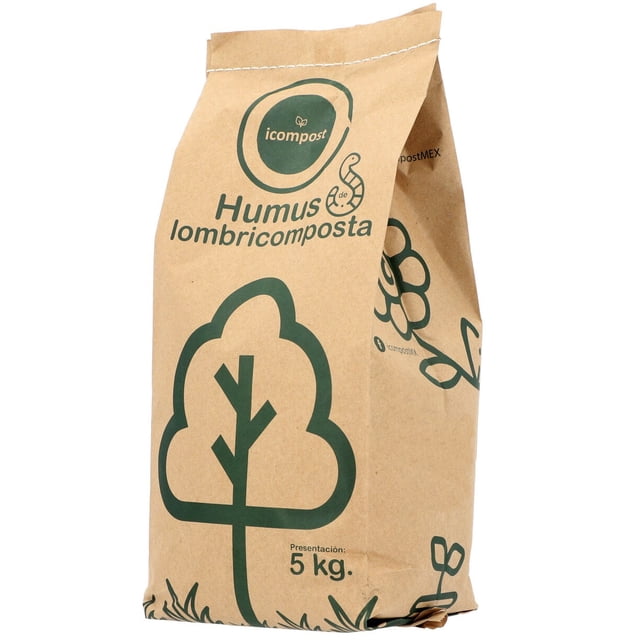 Humus de Lombriz Fertilizante Orgánico Certificado icompost Costal 5kg
