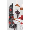 thumbnail image 3 of Black and Red Poinsettia Christmas Cotton Cooking Apron, One Size Fits Most, 3 of 4