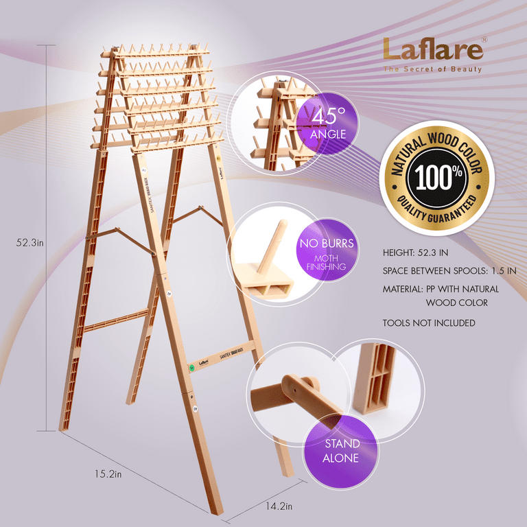  Laflare Braid Rack 120 Spools, 2-Sided Braiding Hair Stand  Organizer - Versatile Extension Holder with Gift : Beauty & Personal Care