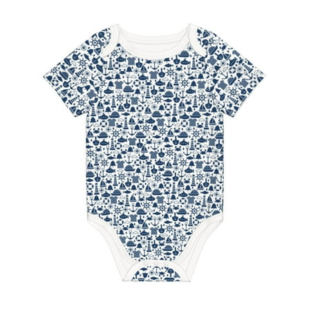 

Matuu Seaside Primary Color for Baby Short-Sleeve Bodysuit Soft Cotton Comfortable and Breathable Perfect for Newborns and Infants
