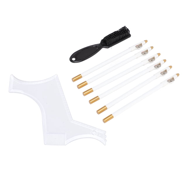 Kit de Façonnage de Barbe, Ensemble de Crayons de Barbier Léger avec Brosse à Règle pour Hommes