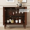 thumbnail image 3 of CBJCBJ 31.4"Mid Century Modern Sideboard Buffet Cabinet ,  Storage Cabinet with Adjustable Shelves, Accent Cabinet for Entryway, Dining Room, Brown, 3 of 8