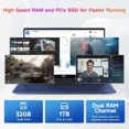 thumbnail image 3 of 17.3" FHD IPS Business Laptop, 32GB RAM 1TB SSD, 12th Gen Intel Core i3-1215U (6-Cores Up to 4.4GHz Beat i5-1135G7), Type-C 65W PD Fast Charger, Win 11, Fingerprint Backlit Keyboard Wi-Fi 6 Blue, 3 of 8