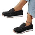 thumbnail image 4 of HTHLVMD Woman's Loafer Casual Sneakers, Woman's Chunky-Soled Low-Top Penny Loafers Slip-On Slip-Resistant Lightweight Wedge Walking Shoes for Casual, Business, and Work, Black 5.5, 4 of 6