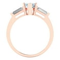 thumbnail image 4 of Clara Pucci 14K Rose Gold 2ct Aquamarine Three-Stone Ring for Women, 4 of 7
