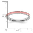 thumbnail image 4 of Sterling Silver Pink Enameled 2.25mm Ring, 4 of 5