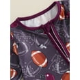 thumbnail image 7 of Suealasg Baby Girl Boy Pajamas Jumpsuits Long Sleeve Round Neck Football Print Zip Up One-Piece Pajamas Infant Footie Pjs Newborn Rompers Sleepwear, 7 of 7