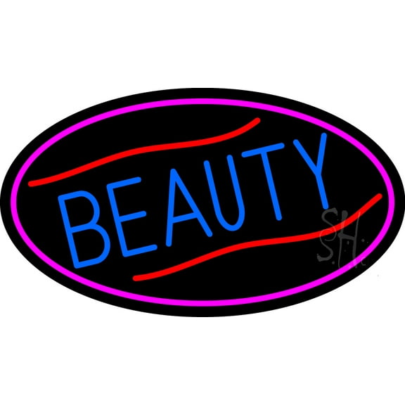 Blue Beauty LED Neon Sign 20 x 37 - inches, Black Square Cut Acrylic Backing, with Dimmer - Bright and Premium built indoor LED Neon Sign for Defence Force.