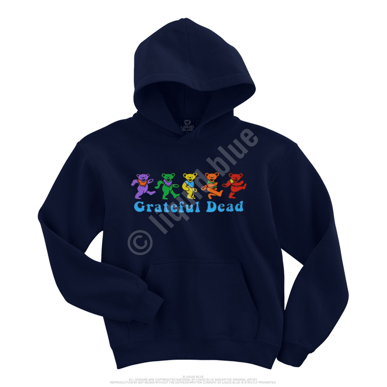 Grateful Dead Men's Dancing Bear Hooded Sweatshirt XXX-Large Blue -  Walmart.com